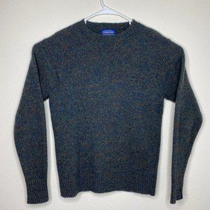 Pendleton Mens Size M Crew Neck Green Washable Shetland Wool Long Sleeve Sweater